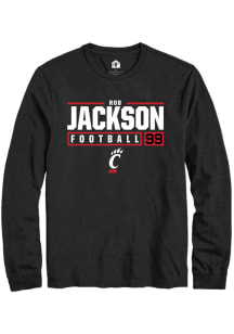 Rob Jackson  Cincinnati Bearcats Black Rally NIL Stacked Box Long Sleeve T Shirt