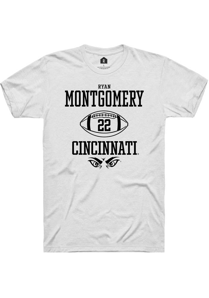 Ryan Montgomery Cincinnati Bearcats White Rally NIL Sport Icon Short Sleeve T Shirt