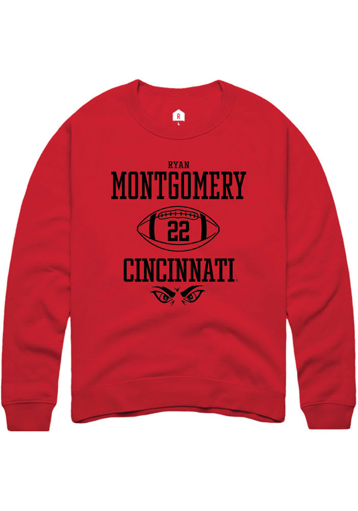 Ryan Montgomery Rally Cincinnati Bearcats Mens Red NIL Sport Icon Long Sleeve Crew Sweatshirt
