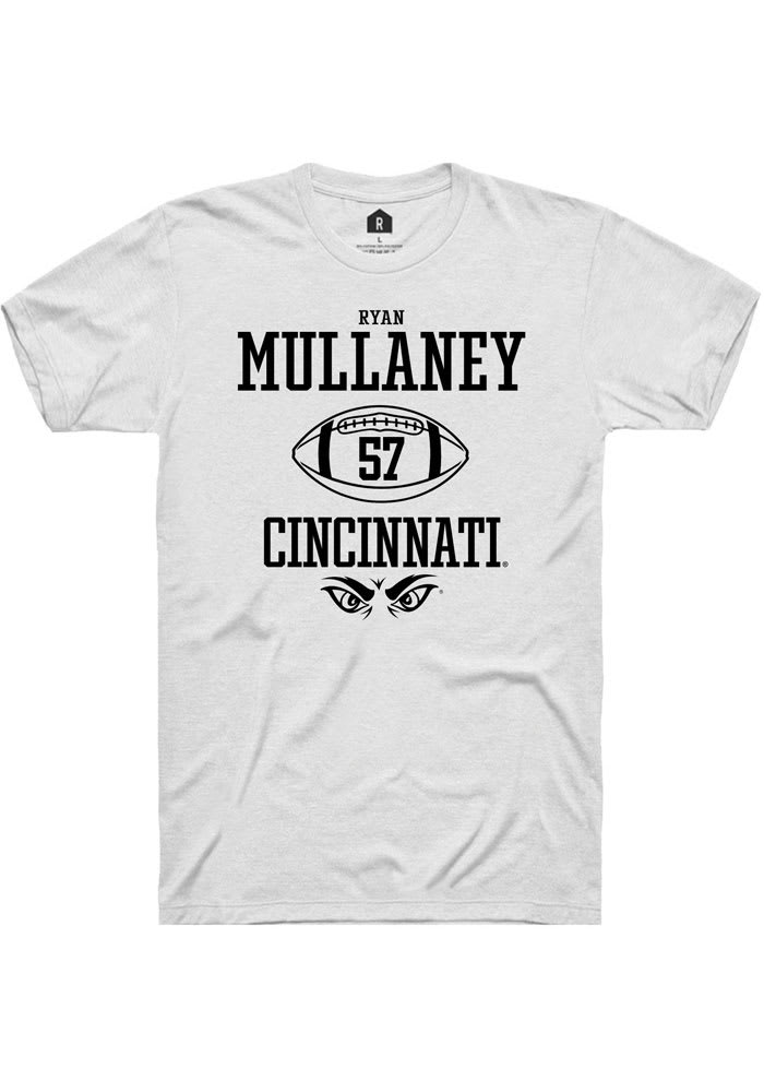 Ryan Mullaney Cincinnati Bearcats White Rally NIL Sport Icon Short Sleeve T Shirt