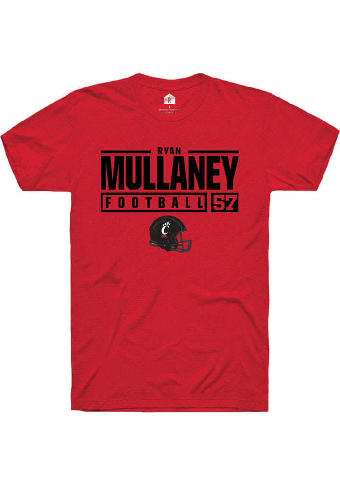 Ryan Mullaney Cincinnati Bearcats Red Rally NIL Stacked Box Short Sleeve T Shirt