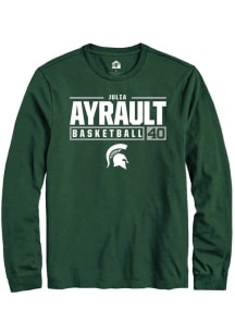 Julia Ayrault Rally Mens Green Michigan State Spartans NIL Stacked Box Tee