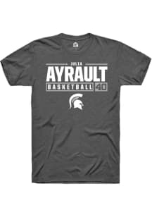 Julia Ayrault Dark Grey Michigan State Spartans NIL Stacked Box Short Sleeve T Shirt