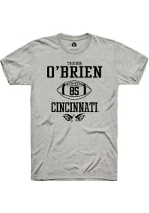Triston O'Brien  Cincinnati Bearcats Ash Rally NIL Sport Icon Short Sleeve T Shirt