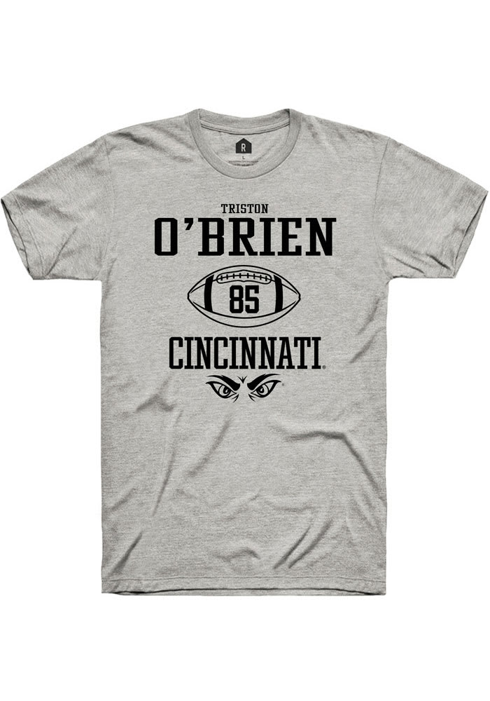 Triston O'Brien Cincinnati Bearcats Ash Rally NIL Sport Icon Short Sleeve T Shirt