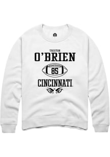 Triston O'Brien  Rally Cincinnati Bearcats Mens White NIL Sport Icon Long Sleeve Crew Sweatshirt