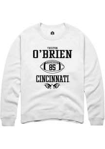 Triston O'Brien Rally Mens White Cincinnati Bearcats NIL Sport Icon Crew Sweatshirt