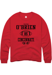 Triston O'Brien  Rally Cincinnati Bearcats Mens Red NIL Sport Icon Long Sleeve Crew Sweatshirt