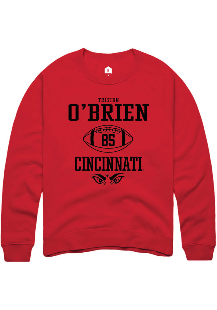 Triston O'Brien Rally Cincinnati Bearcats Mens Red NIL Sport Icon Long Sleeve Crew Sweatshirt