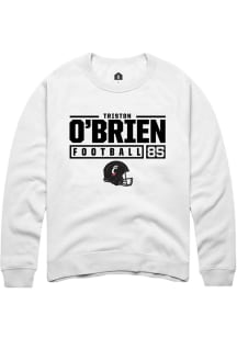 Triston O'Brien  Rally Cincinnati Bearcats Mens White NIL Stacked Box Long Sleeve Crew Sweatshir..