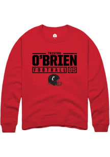 Triston O'Brien Rally Mens Red Cincinnati Bearcats NIL Stacked Box Crew Sweatshirt