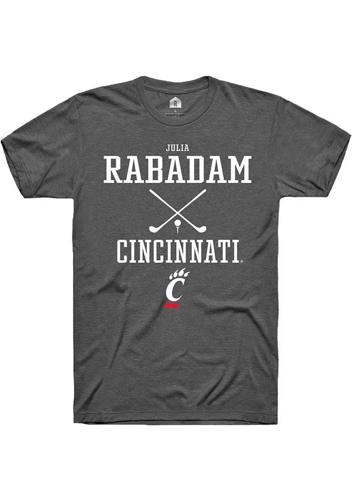 Julia Rabadam  Cincinnati Bearcats Dark Grey Rally NIL Sport Icon Short Sleeve T Shirt