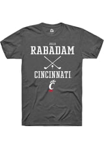 Julia Rabadam  Cincinnati Bearcats Dark Grey Rally NIL Sport Icon Short Sleeve T Shirt