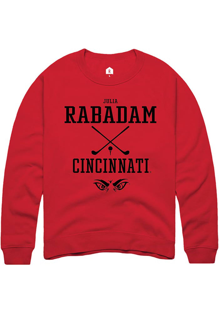 Julia Rabadam Rally Cincinnati Bearcats Mens Red NIL Sport Icon Long Sleeve Crew Sweatshirt