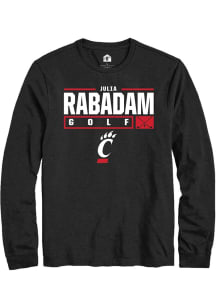 Julia Rabadam  Cincinnati Bearcats Black Rally NIL Stacked Box Long Sleeve T Shirt