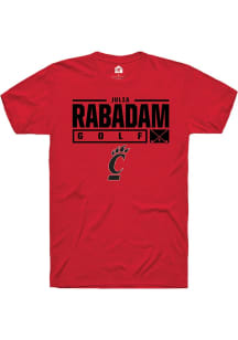 Julia Rabadam  Cincinnati Bearcats Red Rally NIL Stacked Box Short Sleeve T Shirt