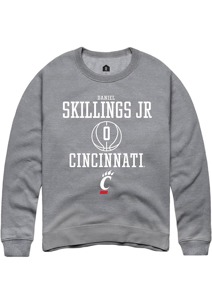 Daniel Skillings Jr. Rally Cincinnati Bearcats Mens Grey NIL Sport Icon Long Sleeve Crew Sweatshirt