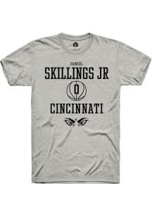 Daniel Skillings Jr. Ash Cincinnati Bearcats NIL Sport Icon Short Sleeve T Shirt