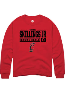 Daniel Skillings Jr. Rally Mens Red Cincinnati Bearcats NIL Stacked Box Crew Sweatshirt