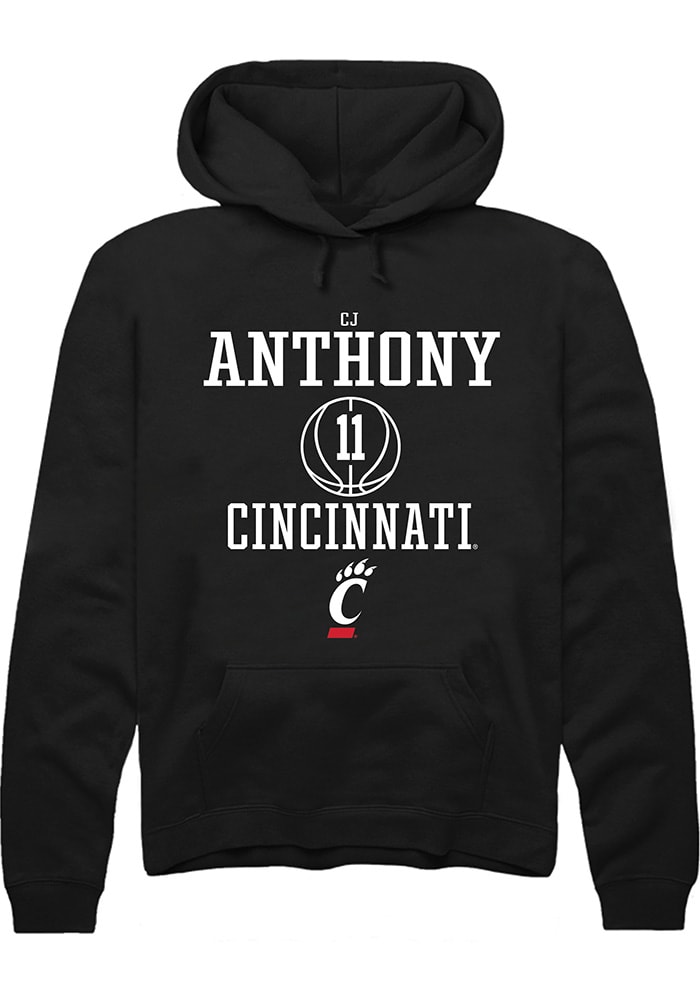 CJ Anthony Rally Cincinnati Bearcats Mens Black NIL Sport Icon Long Sleeve Hoodie