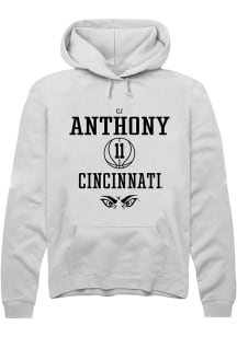 CJ Anthony  Rally Cincinnati Bearcats Mens White NIL Sport Icon Long Sleeve Hoodie