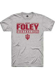 Brody Foley  Indiana Hoosiers Ash Rally NIL Stacked Box Short Sleeve T Shirt