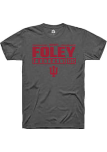 Brody Foley  Indiana Hoosiers Dark Grey Rally NIL Stacked Box Short Sleeve T Shirt