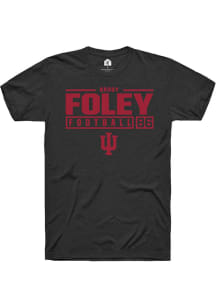 Brody Foley  Indiana Hoosiers Black Rally NIL Stacked Box Short Sleeve T Shirt