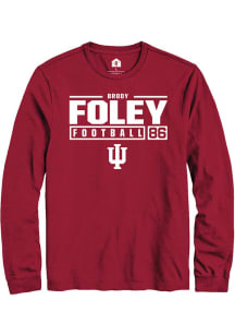Brody Foley  Indiana Hoosiers Red Rally NIL Stacked Box Long Sleeve T Shirt