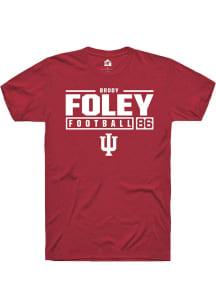 Brody Foley  Indiana Hoosiers Red Rally NIL Stacked Box Short Sleeve T Shirt