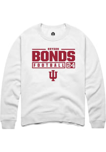 Bryson Bonds Rally Mens White Indiana Hoosiers NIL Stacked Box Crew Sweatshirt