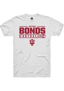 Bryson Bonds White Indiana Hoosiers NIL Stacked Box Short Sleeve T Shirt