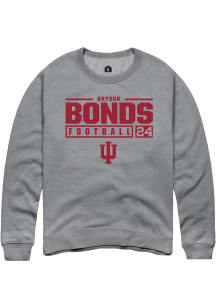Bryson Bonds Rally Mens Graphite Indiana Hoosiers NIL Stacked Box Crew Sweatshirt