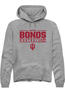 Bryson Bonds Rally Mens Graphite Indiana Hoosiers NIL Stacked Box Hooded Sweatshirt