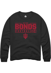 Bryson Bonds Rally Mens Black Indiana Hoosiers NIL Stacked Box Crew Sweatshirt