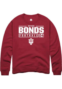 Bryson Bonds Rally Mens Red Indiana Hoosiers NIL Stacked Box Crew Sweatshirt