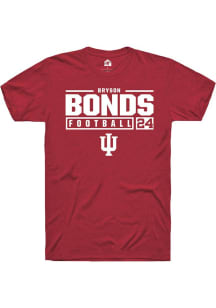 Bryson Bonds Red Indiana Hoosiers NIL Stacked Box Short Sleeve T Shirt