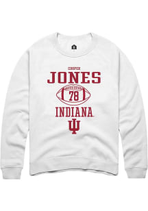 Cooper Jones Rally Mens White Indiana Hoosiers NIL Sport Icon Crew Sweatshirt