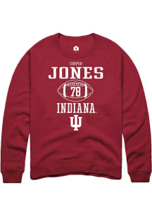 Cooper Jones Rally Mens Red Indiana Hoosiers NIL Sport Icon Crew Sweatshirt