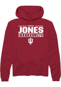 Cooper Jones Rally Mens Red Indiana Hoosiers NIL Stacked Box Hooded Sweatshirt