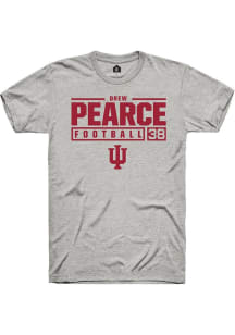 Drew Pearce Ash Indiana Hoosiers NIL Stacked Box Short Sleeve T Shirt