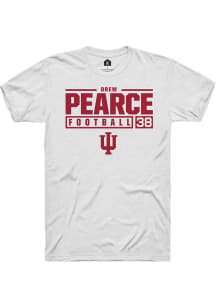Drew Pearce White Indiana Hoosiers NIL Stacked Box Short Sleeve T Shirt