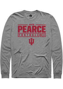 Drew Pearce Rally Mens Graphite Indiana Hoosiers NIL Stacked Box Tee