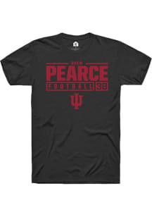 Drew Pearce Black Indiana Hoosiers NIL Stacked Box Short Sleeve T Shirt