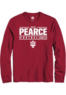 Drew Pearce Rally Mens Red Indiana Hoosiers NIL Stacked Box Tee