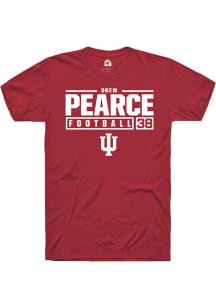 Drew Pearce Red Indiana Hoosiers NIL Stacked Box Short Sleeve T Shirt