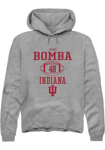 James Bomba Rally Mens Graphite Indiana Hoosiers NIL Sport Icon Hooded Sweatshirt