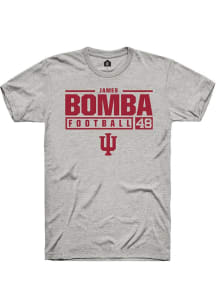 James Bomba Ash Indiana Hoosiers NIL Stacked Box Short Sleeve T Shirt