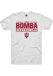 James Bomba White Indiana Hoosiers NIL Stacked Box Short Sleeve T Shirt