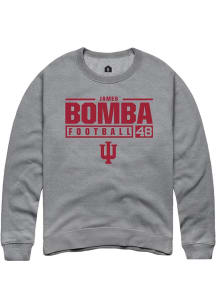 James Bomba Rally Mens Graphite Indiana Hoosiers NIL Stacked Box Crew Sweatshirt